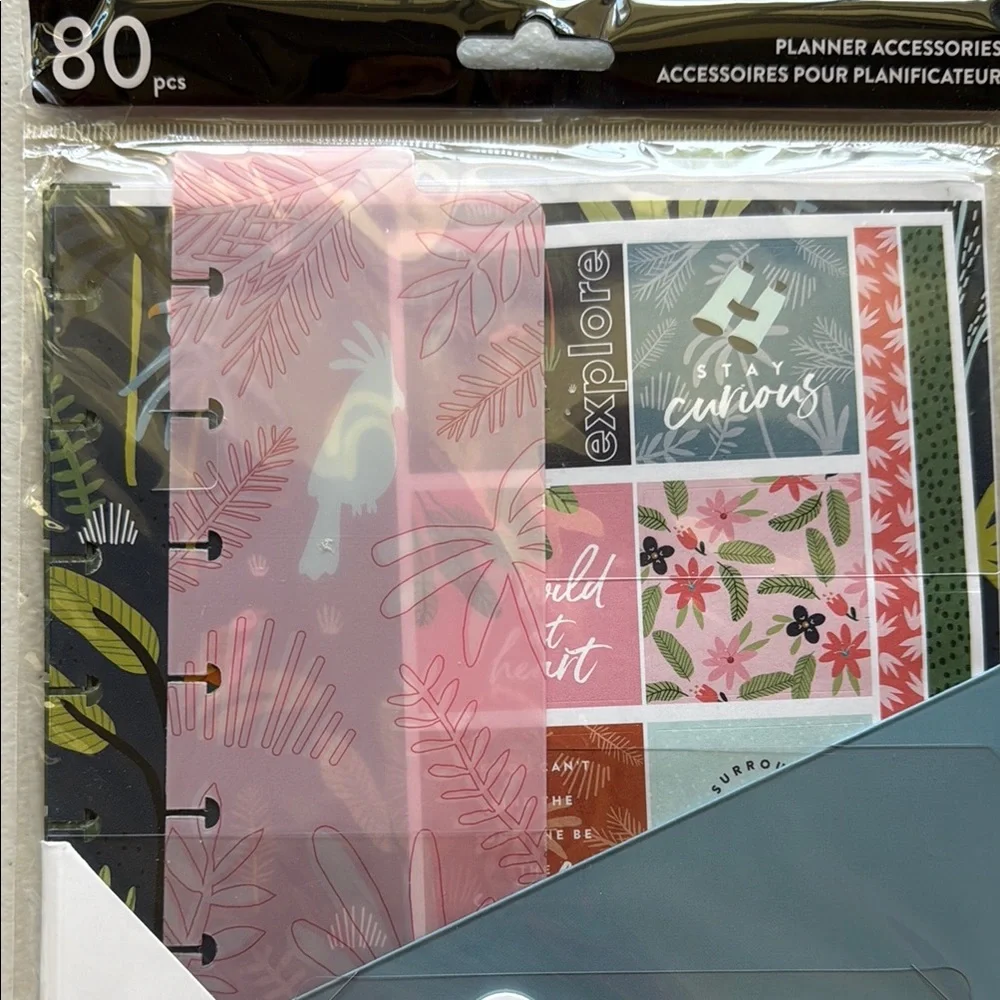 The Happy Planner Tropical Jungle Vibes Planner Accessories - Pink & Green